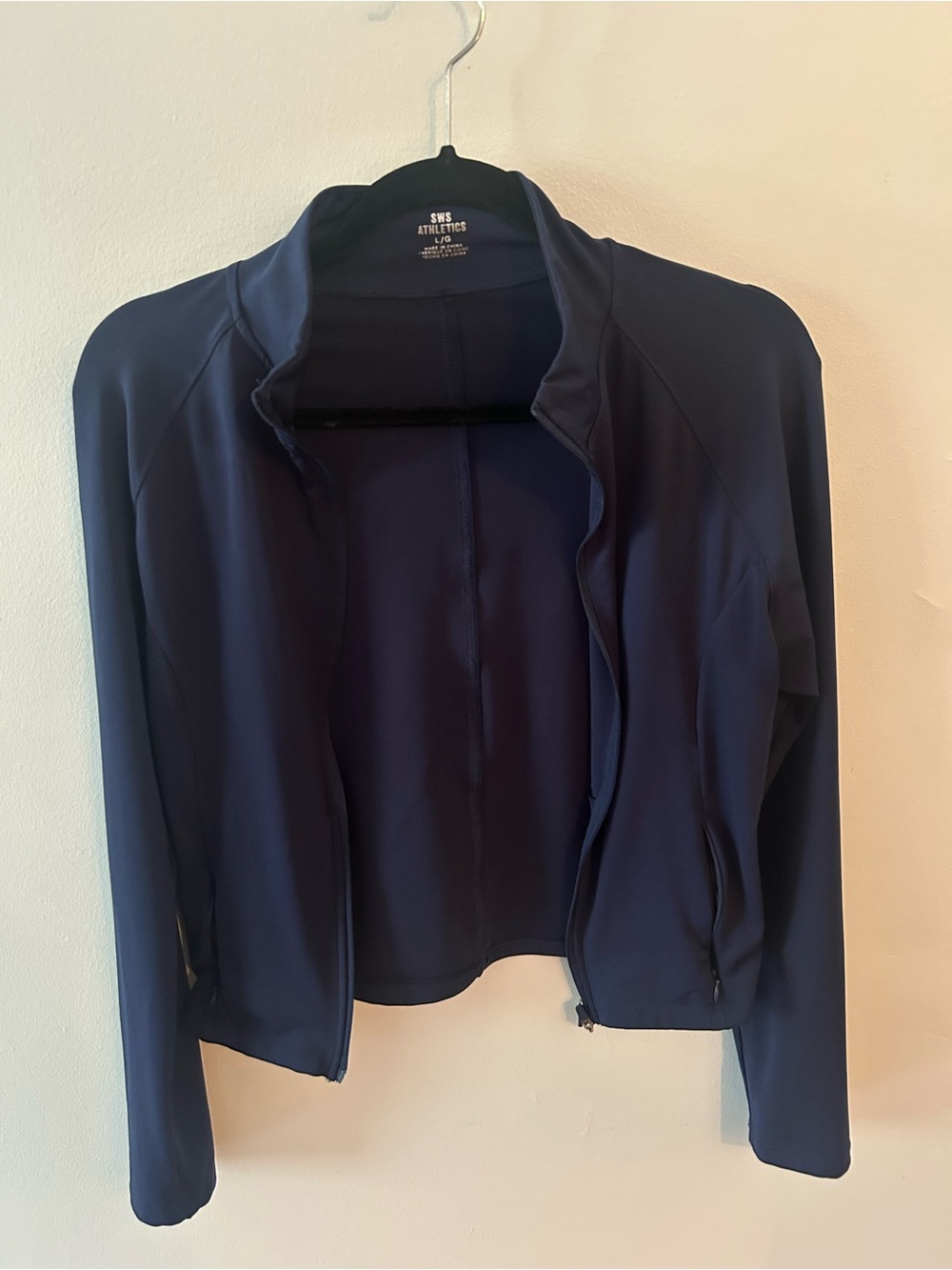 Athleta Navy Full-Zip Athletic Bomber Jacket